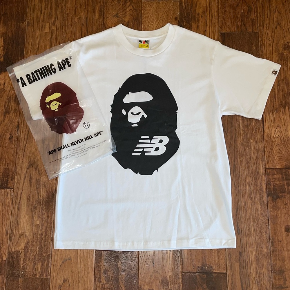 Bape White and Black Graphic T-Shirt
